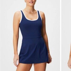 Fabletics Women Blue White Sporty Built-In Short Dress Size XL